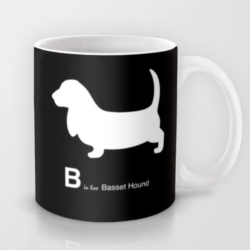 B is for Basset Hound mug on Society6