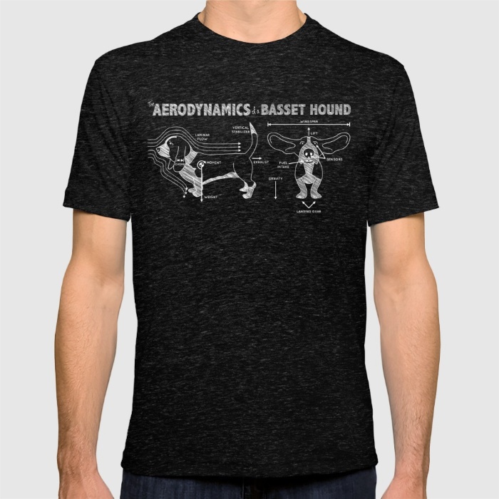 the-aerodynamics-of-a-basset-hound-tshirts